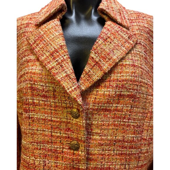 NWT Tahari Arthur S. Levine Tweed Suit Ensemble In Orange Size 16 - Picture 7 of 14